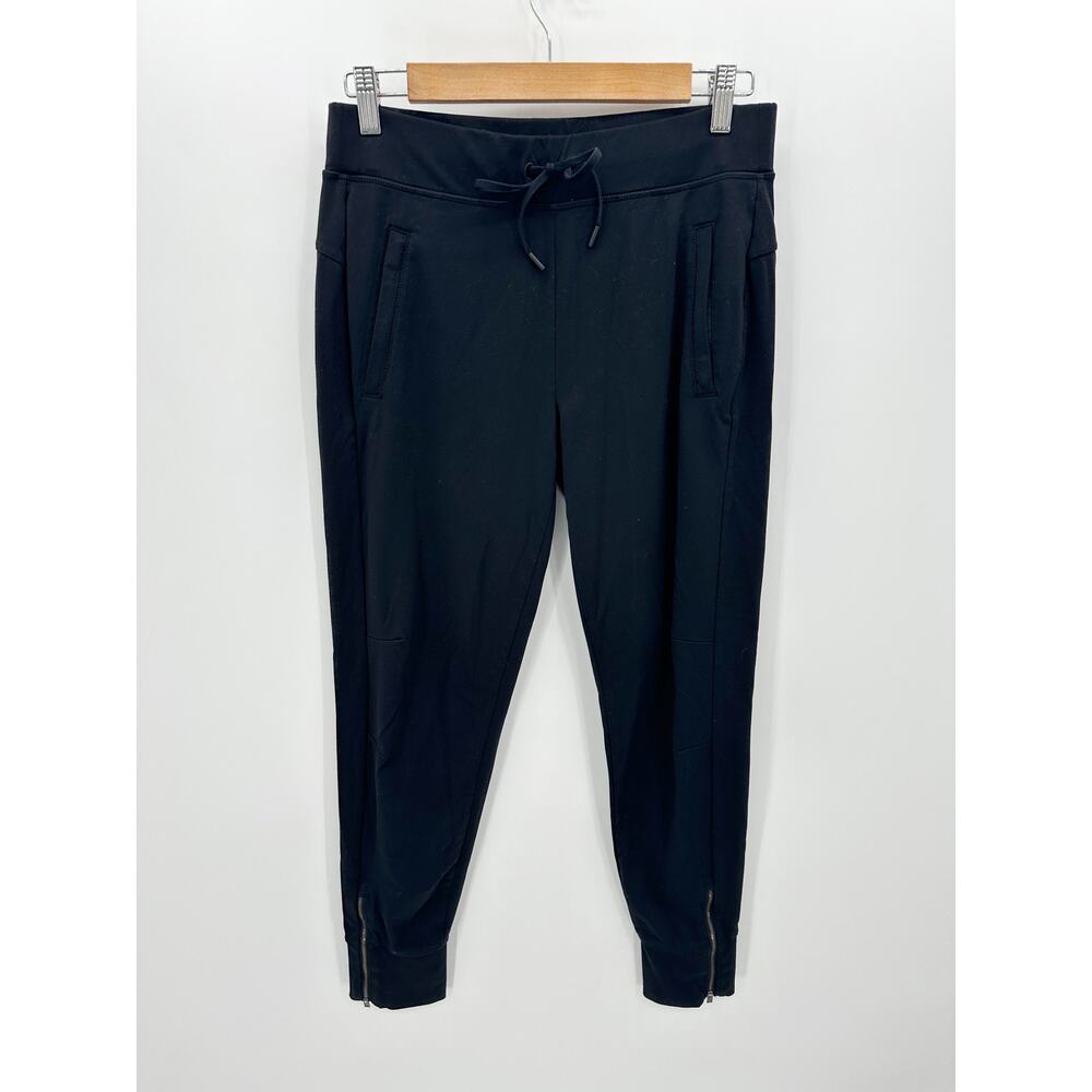 Athleta Women Metro Street Jogger Black Zipper Hem Training Pants Size Small